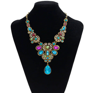 Pendant Chain Women Statement Crystal Bib Beaded Collar Necklace Choker