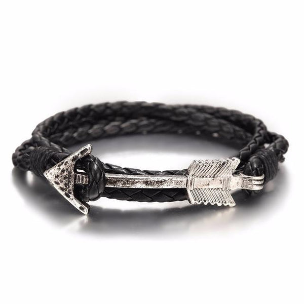 New Arrival Hot Multilayer Charm Leather Vintage Bronze Arrow Bracelet Anchor Leather Bracelets For Men Women Lovers' Gift