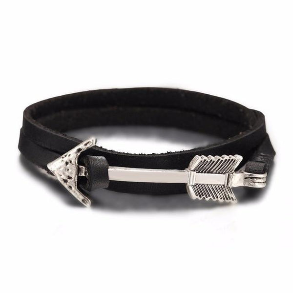 New Arrival Hot Multilayer Charm Leather Vintage Bronze Arrow Bracelet Anchor Leather Bracelets For Men Women Lovers' Gift