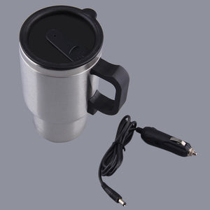 Stainless Steel Vehicle Mounted Cup Heated Travel Mug 12V 500ML + Cable